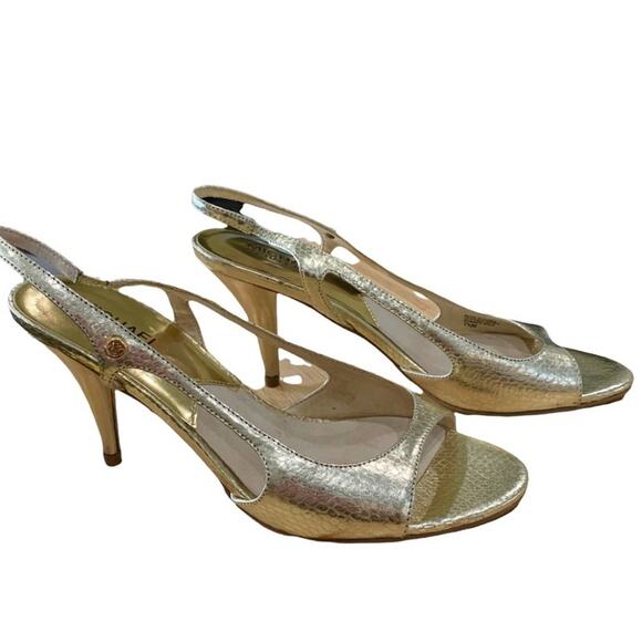 Michael Michael Kors shoes heel sling back open toe size 7.5 Approx 3.85” heel - Picture 5 of 7